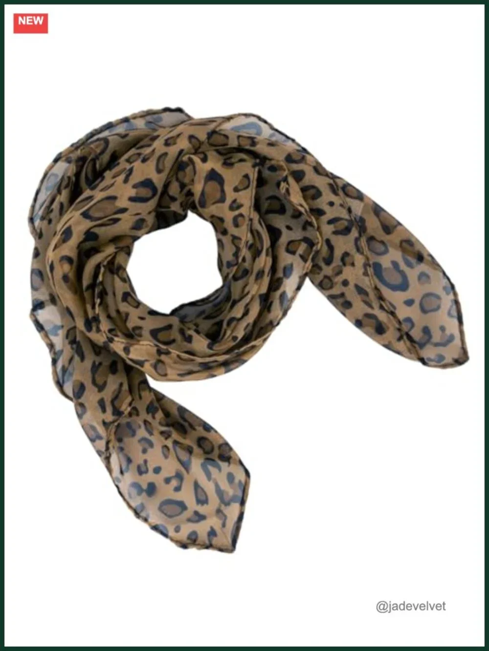 Chiffon Cowboy Scarf Leopard Print Square Bandana Hair Wrap